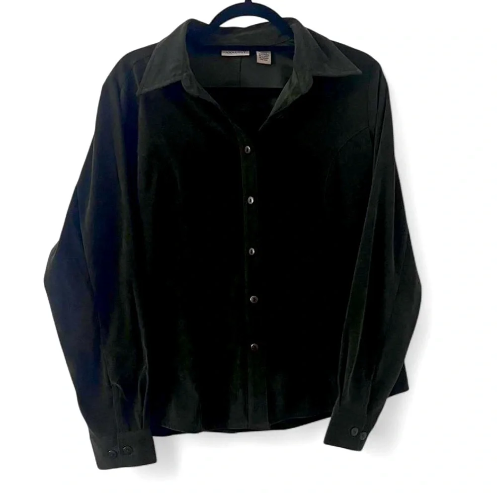 Dark Green Analogy Suede Button-Up Shirt